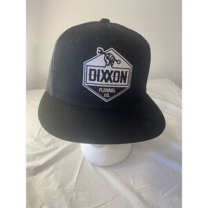 Unisex Dixxion‎ Flannel Working Class Black Snapback Trucker Style Black Hat